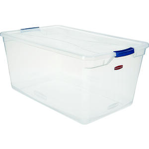 Rubbermaid Cleverstore 95 Quart Clear Plastic Storage Container & Lid, (4 Pack)