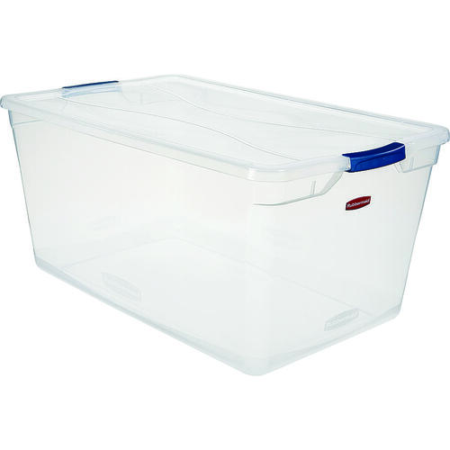 Clever Store Storage Container, Plastic, Clear Blue, 29 in L, 18 in W, 13.3 in H