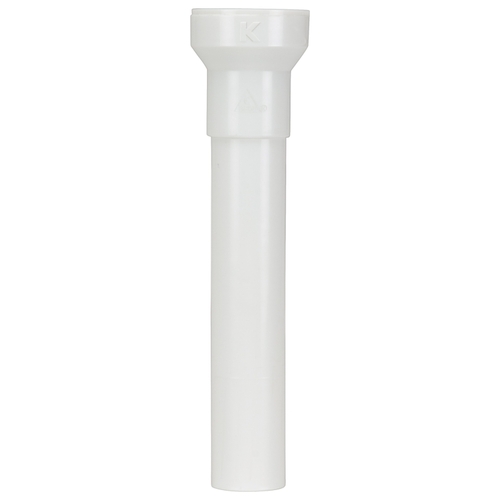 Pipe Extension Tube, 1-1/4 in, 8 in L, Female, Plastic, White
