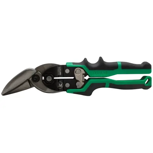 Aviation Snip, 10 in OAL, 2 in L Cut, Right Cut, Chrome Vanadium Steel Blade, Cushion-Grip Handle