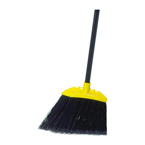 Angle Broom, 10-1/2 in Sweep Face, Polypropylene Bristle, Black Bristle, 55 in L
