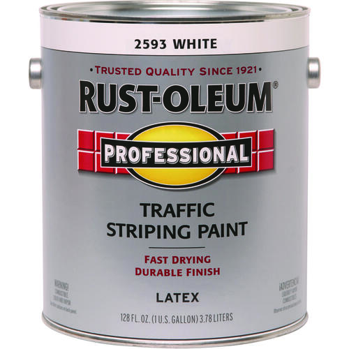 PROFESSIONAL Traffic Striping Paint, Flat, Traffic White, 1 gal, Pail