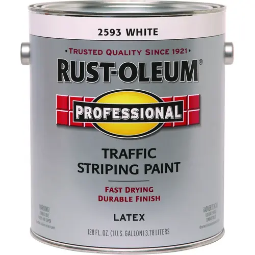 PROFESSIONAL Traffic Striping Paint, Flat, Traffic White, 1 gal, Pail - pack of 2