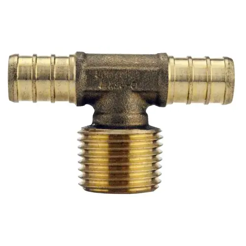 Apollo Valves APXMT12 Pipe Tee, 1/2 in, Barb x MPT x Barb, Brass, 200 psi Pressure