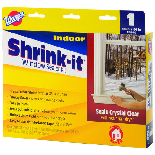 Shrink-it Series Window Sealer Kit, 38 in W, Clear