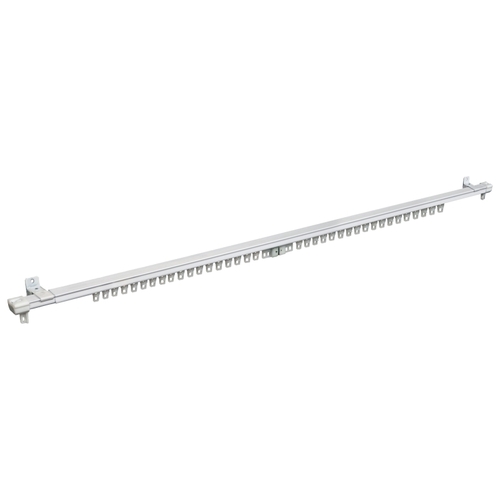 Curtain Rod, 78 to 150 in L, Steel, White