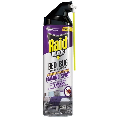 Raid Max 305739 Foaming Crack and Crevice Bed Bug Killer, 17.5 oz Aerosol Can