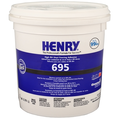 HENRY 32079-XCP4 695 Flooring Adhesive, Paste, Mild, 1 gal - pack of 4