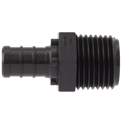 ApolloPEX Series Pipe Adapter, 1/2 in, Barb x MPT, Poly Alloy, 200 psi Pressure Black - pack of 5