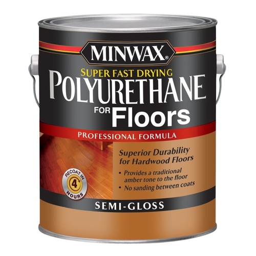 0 Polyurethane, Semi-Gloss, Liquid, Clear, 1 gal, Can