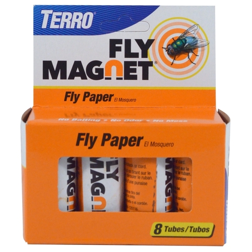 TERRO T518 Fly Magnet Fly Paper Trap, Solid, 8 Pack Yellow - pack of 8