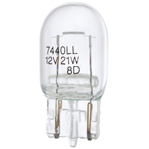 PEAK 7440LL-BPP Miniature Automotive Bulb, 13.5 V, 25 W, Incandescent Lamp, Wedge Base, Clear Light - pack of 2