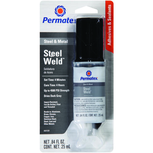 PERMATEX 84109 Epoxy, Gray, Liquid, 0.84 oz Syringe