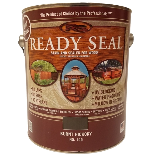 Ready Seal 145 Exterior Wood Stain, Flat, Burnt Hickory, Liquid, 1 gal