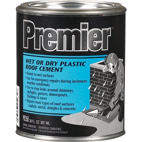 Plastic Roof Cement, Black, Paste, 30 oz Can