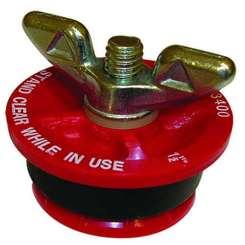 Oatey 33400 Test Plug, 1-1/2 in Connection, Plastic, Red