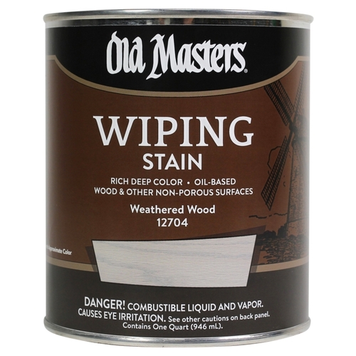 Old Masters 12704 Wiping Stain, Weathered Wood, Liquid, 1 qt, Can