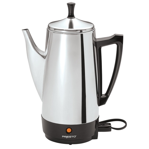 Presto 02811 Electric Coffee Maker, 2 to 12 Cups Capacity, 800 W, Stainless Steel