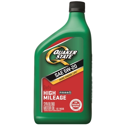 QUAKER STATE 550043274-XCP6 High-Mileage Motor Oil, 5W-20, 1 qt Bottle - pack of 6