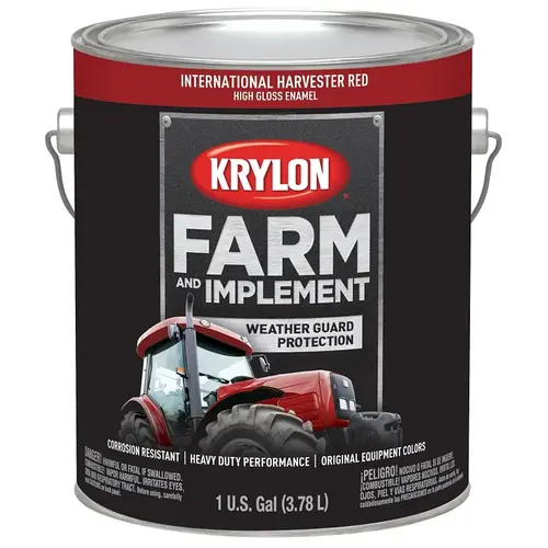 Farm and Implement Paint, High-Gloss, International Harvester Red, 1 gal - pack of 4