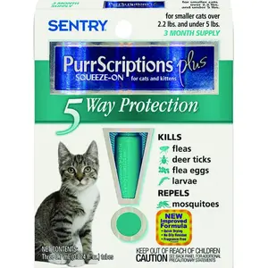 SENTRY 01980 PurrScriptions Plus Flea and Tick Squeeze-On, Liquid - Main Image