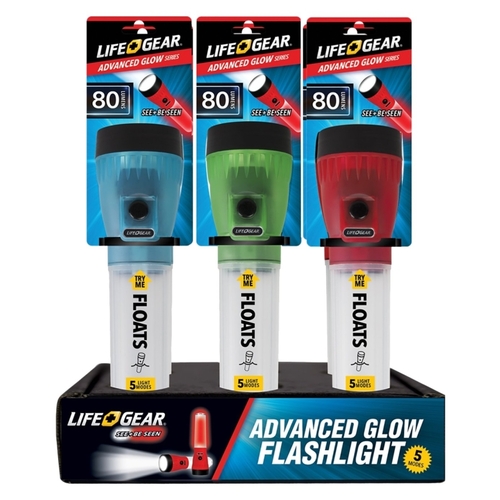 Flashlight, AA Battery, LED Lamp, 80 Lumens Lumens, 25 hr Run Time, Red - pack of 6