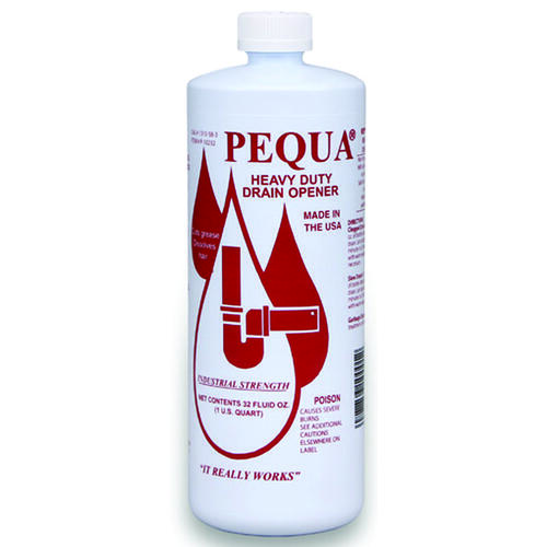 Pequa P-10232-XCP12 Drain Opener, Liquid, Clear, Odorless, 1 qt Bottle - pack of 12