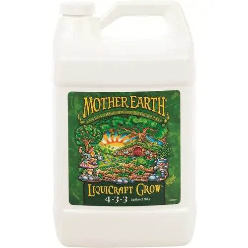 Mother Earth HGC733933 LiquiCraft Grow Plant Fertilizer, 1 gal, Liquid, 4-3-3 N-P-K Ratio