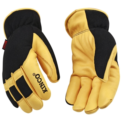 KincoPro 101HK-M Safety Gloves, Men's, M, Wing Thumb, Shirred Elastic Wrist Cuff, Polyester/Spandex Back, Gold