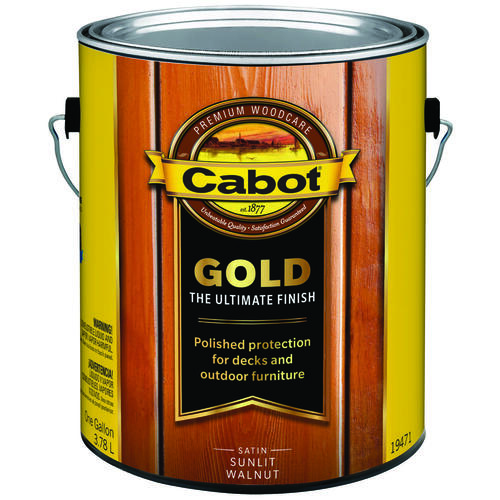 140.00.007 Exterior Stain, Gold Satin, Sunlit Walnut, Liquid, 1 gal, Can