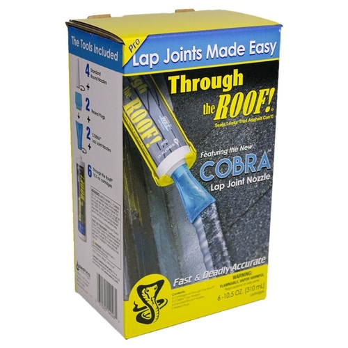 SASHCO 14026 Caulk Cobra Through the Roof Clear Synthetic Rubber Roof Repair 10.5 oz Clear