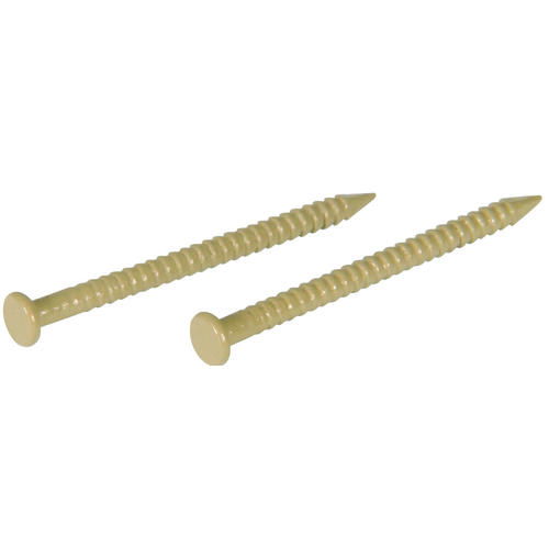 Panel Nail, 1 in L, Steel, Panel Head, Ring Shank, Tan, 6 oz