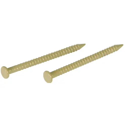 Panel Nail, 1 in L, Steel, Panel Head, Ring Shank, Tan, 6 oz - pack of 5