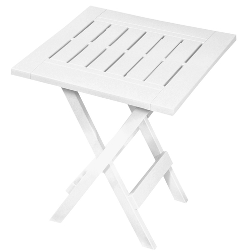 Gracious Living 14195-6PDQ Adirondack Side Table, Resin Table, White Table, Foldable