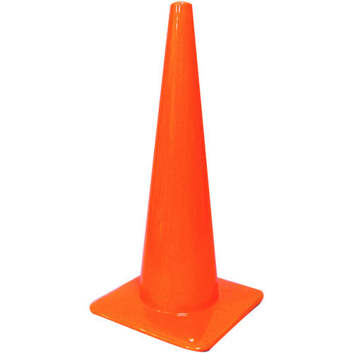 Traffic Safety Cone, 28 in H Cone, Vinyl Cone, Fluorescent Orange Cone
