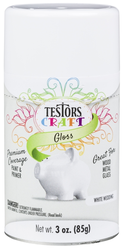 Testors 304353 Craft Paint, Gloss, White Wedding, 3 oz, Aerosol Can