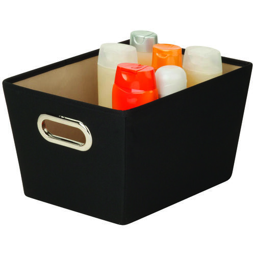 Honey-Can-Do SFT-03071 Storage Bin with Handle, Polyester, Black, 13 in L, 9.8 in W, 7.6 in H