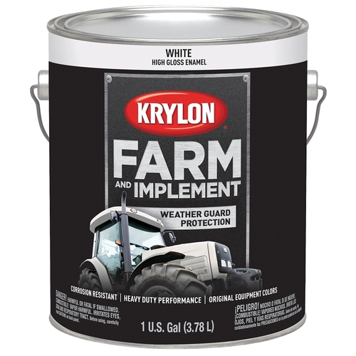 Farm and Implement Paint, Gloss, White, 1 gal