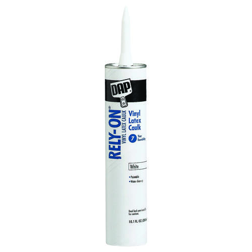 Latex Caulk, White, 40 to 100 deg F, 10.1 oz Cartridge