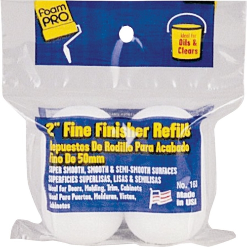 FoamPro 163-XCP12 Roller Refill, 3/8 in Thick Nap, 2 in L, Foam Cover - pack of 24