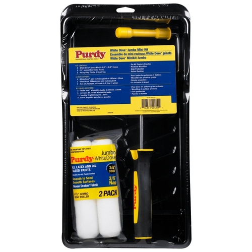 Purdy 14C810700 White Dove Jumbo Mini Kit, Smooth Surface, Polypropylene/Woven Dralon Fabric, 4-Piece