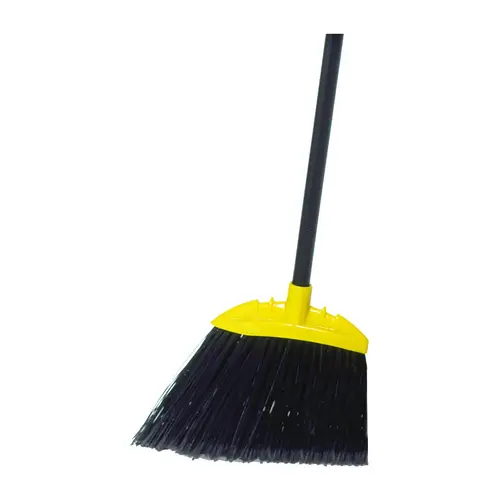 Lobby Broom, 7-1/2 in Sweep Face, 5 in L Trim, Polypropylene Bristle, Black Bristle, 35 in L - pack of 6