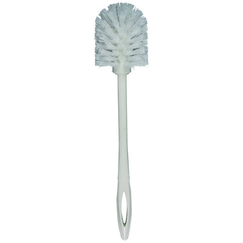 Toilet Bowl Brush, 1-1/8 in L Trim, Polypropylene Bristle, White Bristle, 14-1/2 in OAL