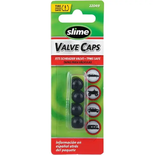 Slime 22049 Valve Cap, Plastic Black