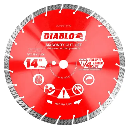 14 In. Segmented Turbo Rim Dry/Wet Diamond Blade