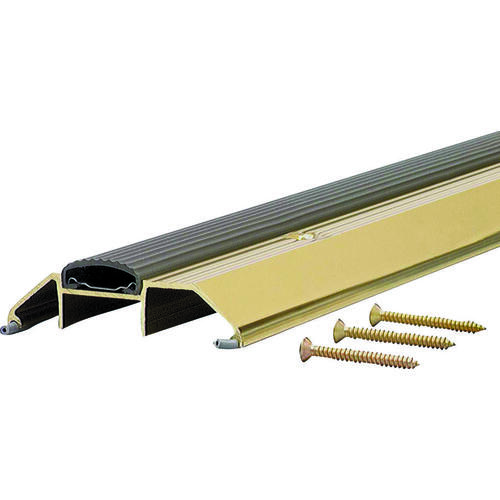 M-D 09365 High-Threshold, 36 in L, 3-3/4 in W, Aluminum, Brite Gold