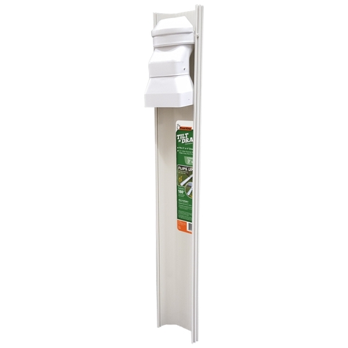 PALLET Downspout Extender, 6 ft L Extended, Plastic, White, For: 2 x 3 in and 3 x 4 in Downspouts
