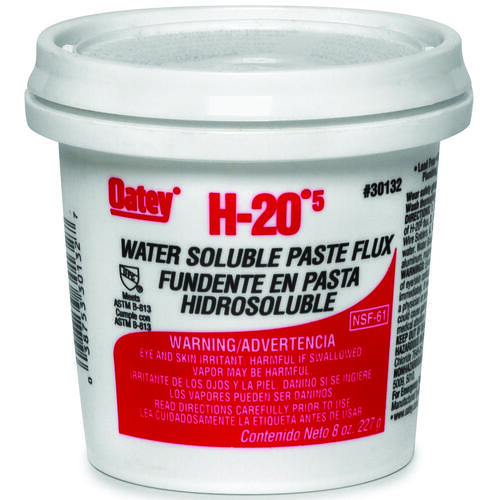 Oatey 301322 H-20 Series Water Soluble Flux, 8 oz, Paste, Light Yellow