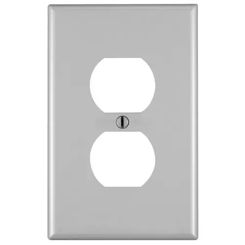 00PJ8-00T Device Receptacle Wallplate, 4-7/8 in L, 3-1/8 in W, 1 -Gang, Nylon, Light Almond