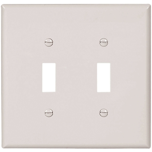 Wallplate, 5-1/4 in L, 5.31 in W, 2 -Gang, Thermoset, White - pack of 10